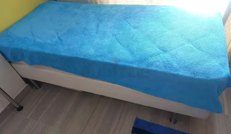 Single bed frame with mattress — good condition
