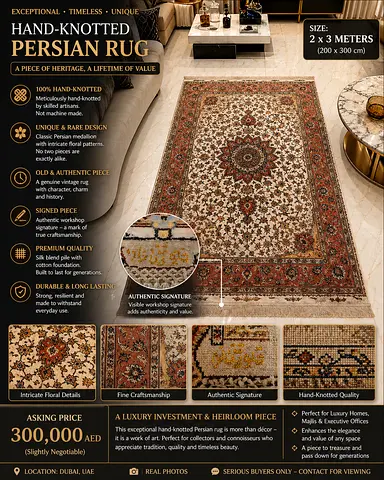 Hand-knotted Persian Rug 2 x 3 m - Traditional Floral Design