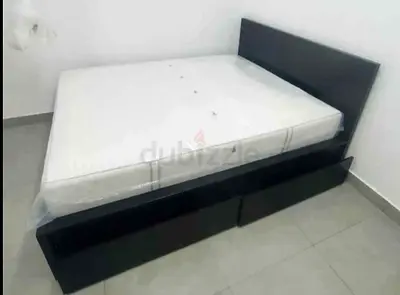 IKEA queen size bed with 2storage drawers underneath and with IKEA mattress
