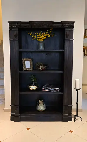 Solid wood carved bookcase