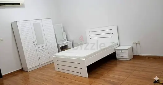 Brand New White Wooden Single Bed with Wardrobe, Nightstand  Dressing Table