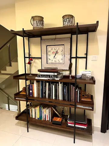 Crate and barell solid wood shelving unit