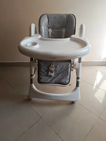 Adjustable Baby High Chair with Removable Tray - Light Grey