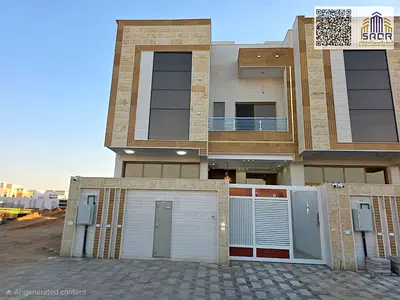 Townhouse for rent in Al Helio, 3 floors, 4 bedrooms, first occupancy, AED 90,000. Prime location.
