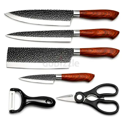Kitchen Knife Set 6 Pcs High Carbon Stainless Steel Chef Knives, Ultra Sharp Japanese Cooking Knives