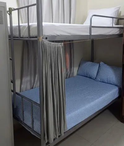 Sturdy Metal Bunk Bed with mattress— Good Condition