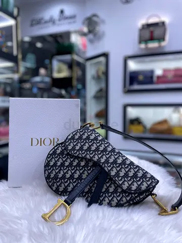 Christian Dior Blue Oblique Jacquard Saddle Bag (Authentic/PreOwned)