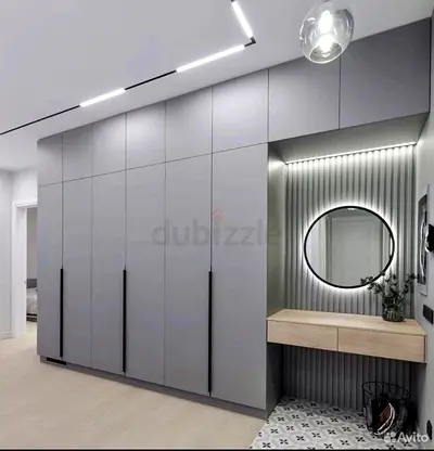 Modern Built-in Wardrobe with Vanity Nook