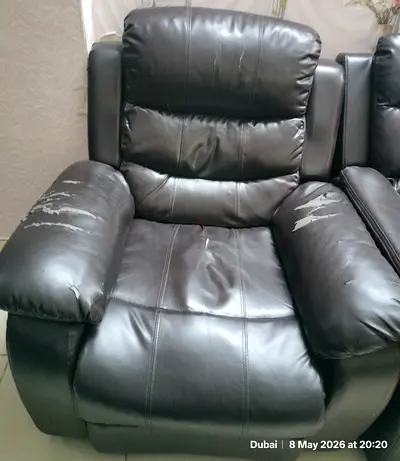 3 seater leather sofa recliner set