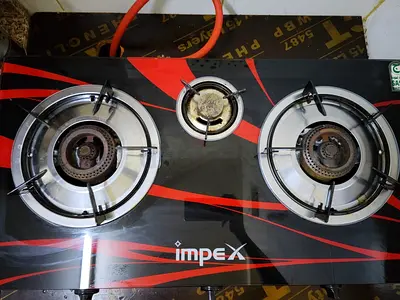 Impex 3-Burner Glass Top Gas Stove - Used, Working, under noon warranty till 3r November 2027