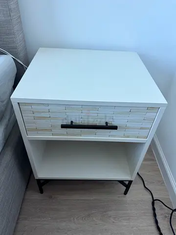 2x White Nightstand/Bedside Table with Drawer - West Elm