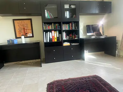 IKEA black-brown Home Office Desk and Shelving Unit - Good condition