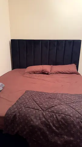 Upholstered Velvet King size bed Headboard - Dark Grey, Vertical Channel Design