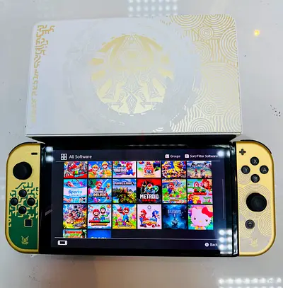 switch oled zelda edition with games