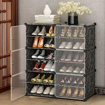 DIY Portable Shoe Rack Organizer - Multi-Purpose Shelf Storage Cabinet Stand Expandable for Heels