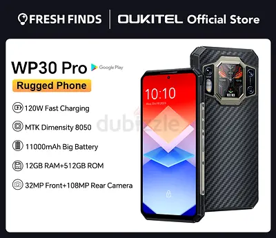 OUKITEL WP30 Pro Rugged Phone - 11000mAh, 12GB+512GB, 108MP Rear, ESIM support