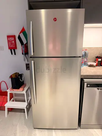 Stainless Steel Double-Door Refrigerator - Good Condition Hoover