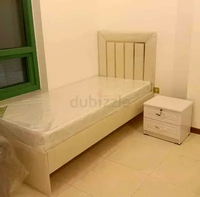 Brand New Single Bed with Mattress and Nightstand - White, Good