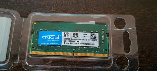 Crucial 16GB DDR4-2666 SODIMM Laptop RAM (New in Pack)