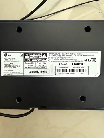 LG Home Theater / Soundbar Unit (bottom view) - Dolby Atmos compatible