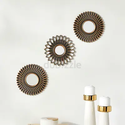 3-Piece Wall Décor Mirror - 25 cms
