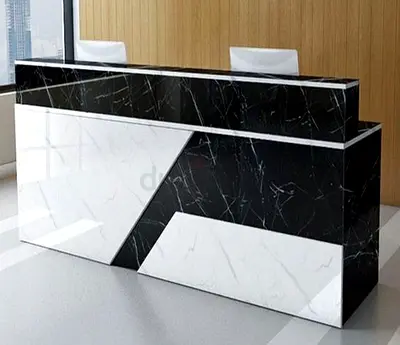 Modern Black  White Marble Reception Desk / Front Desk