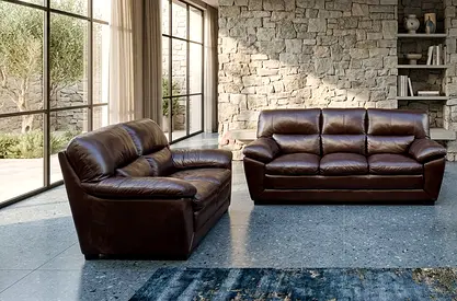 Sofa Leather Brown 5 Seater