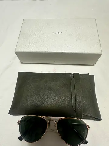 Aire aviator sunglasses with leather pouch and original box - used