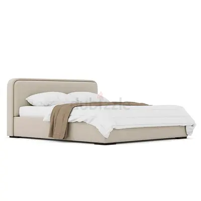Round corner straight headboard king bed frame