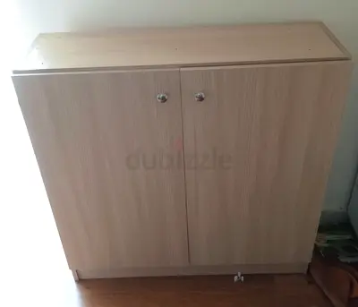 Light wood two-door storage cabinet / cupboard