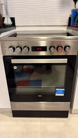 Beko 60cm 4-Zone Ceramic Electric Cooker with Oven - Stainless Steel