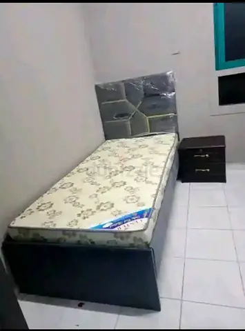 Single Bed with Headboard and Mattress + Nightstand (Used)