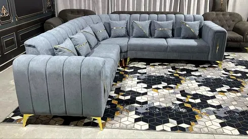 Modern Luxury Velvet L-Shaped Sectional