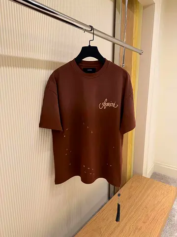 Brown Amiri Distressed T-Shirt - Size small to 2xl