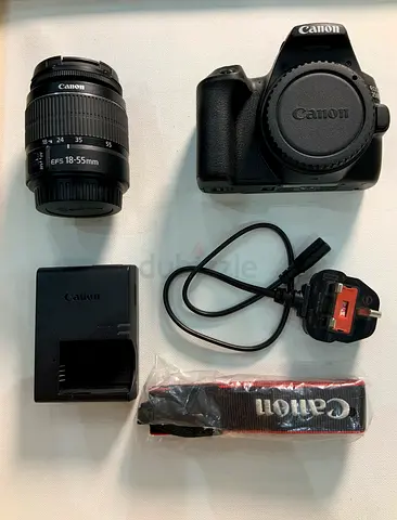 Canon EOS 250D body + 18-55mm kit lens, charger  strap - excellent condition
