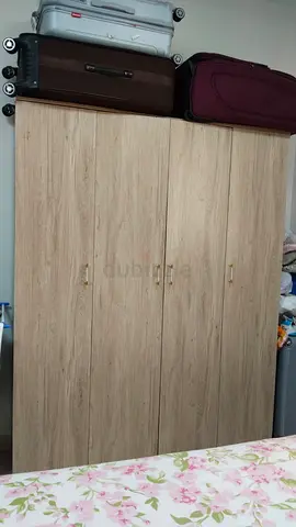 4-Door Wooden Wardrobe in Light Oak — Good Condition