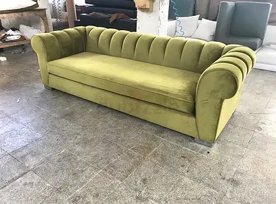 Green Velvet Chesterfield-style 3-seater Sofa