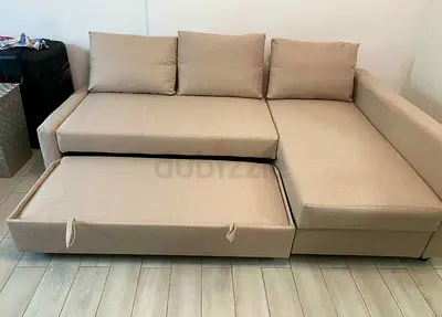Ikea L Shape Sofa cum bed with big storage in L