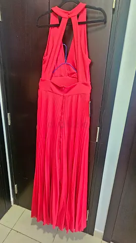 Red Pleated Evening Dress - Never Worn, With Tags