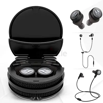 Motorola Tech3 3-in-1 Smart True Wireless Headphones - Cordless Earbuds, Sport Wire