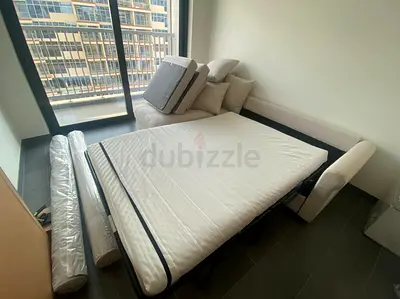 Ikea Gronlid L shape sofa bed BCompact Pull-Out Sofa Bed with Mattress and Cushions - Good Condition