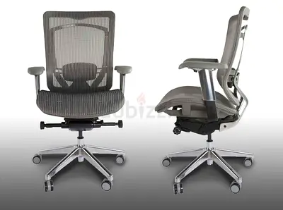 Height Adjustable Medium Back Contemporary Office Mesh Chair with Caster Wheels From Mahmayi - Grey