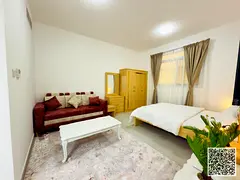 A fully furnished luxury studio with a semi-separate kitchen in a prime location ✨ Ajman Corniche.