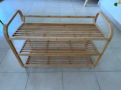 Three-tier bamboo shoe rack / storage shelf - good condition - NO OFFERS