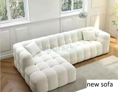 White sectional sofa couch