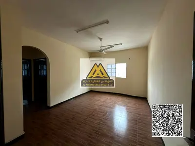 For annual rent: A one-bedroom apartment in Al Rashidiya 1, Ajman, directly on Al Mina Street, opposite the fish market, in a prime location close to