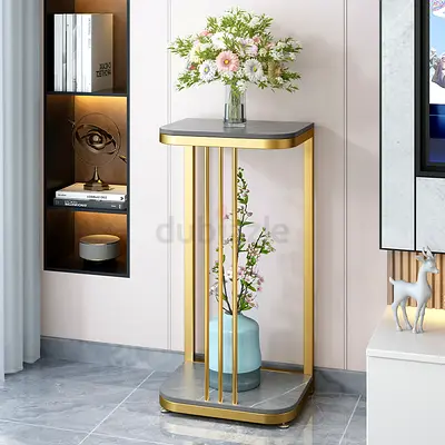 Indoor home balcony stone slab storage rack living room simple iron flower pot flower rack shelf