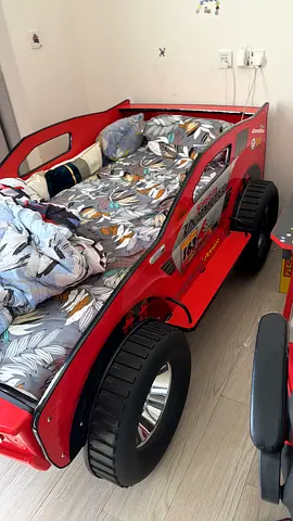 Red Car-Shaped Bed (Single) in Good Condition