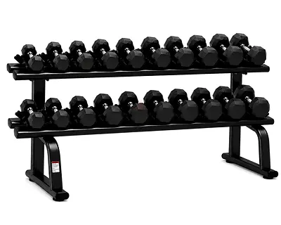 MIRACLE FITNESS HEX DUMBBELLS SET 2.5KG TO 25KG WITH HEAVY DUTY DUMBBELL RACK