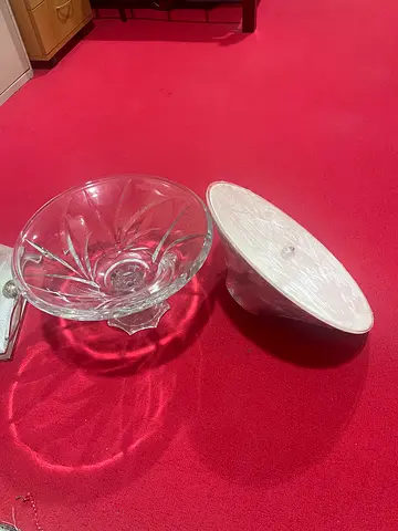 Glass and Ceramic Serving Bowls - Set of 2